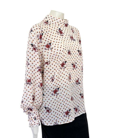 NEW MODCLOTH A Grace Of One's Own Chiffon Blouse in Ivory Print SZ 2X - Picture 6 of 12